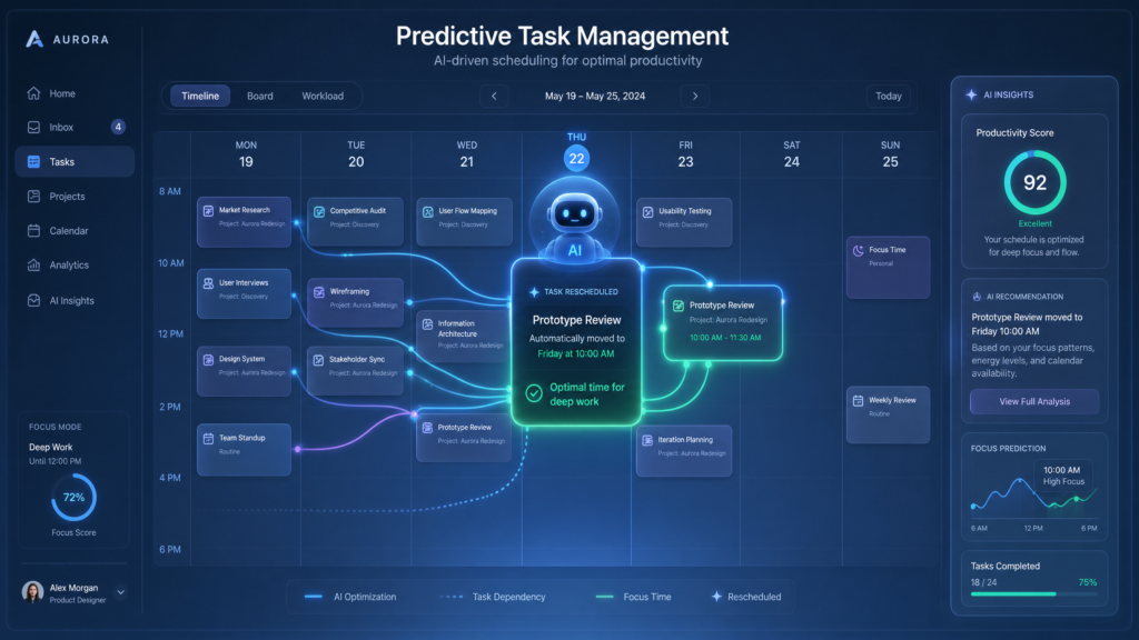 Figure 4: Dynamic scheduling through predictive analytics optimizes your daily productivity.